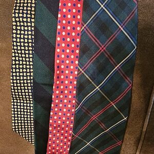Ralph Lauren Plaid and Polka Dot Ties - Blue, Red, Yellow